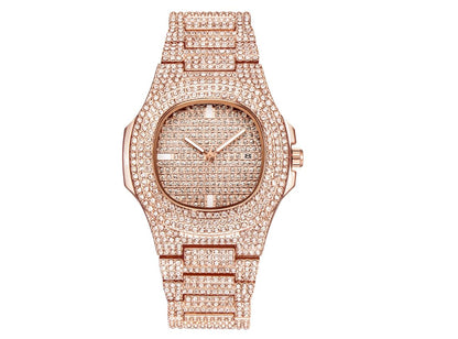 Mens Watches Luxury Brand Fashion Diamond Date Quartz Watch