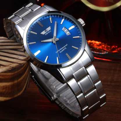 New Style Watches Men&#039;s Single-day Steel Band Watches Non-mechanical Watches Foreign Trade Watches